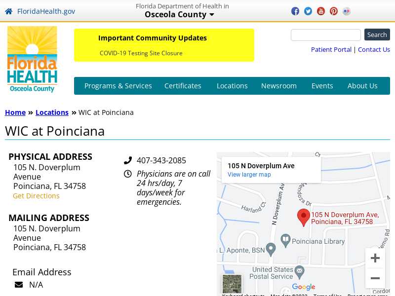 Osceola Community Health Services at Poinciana
